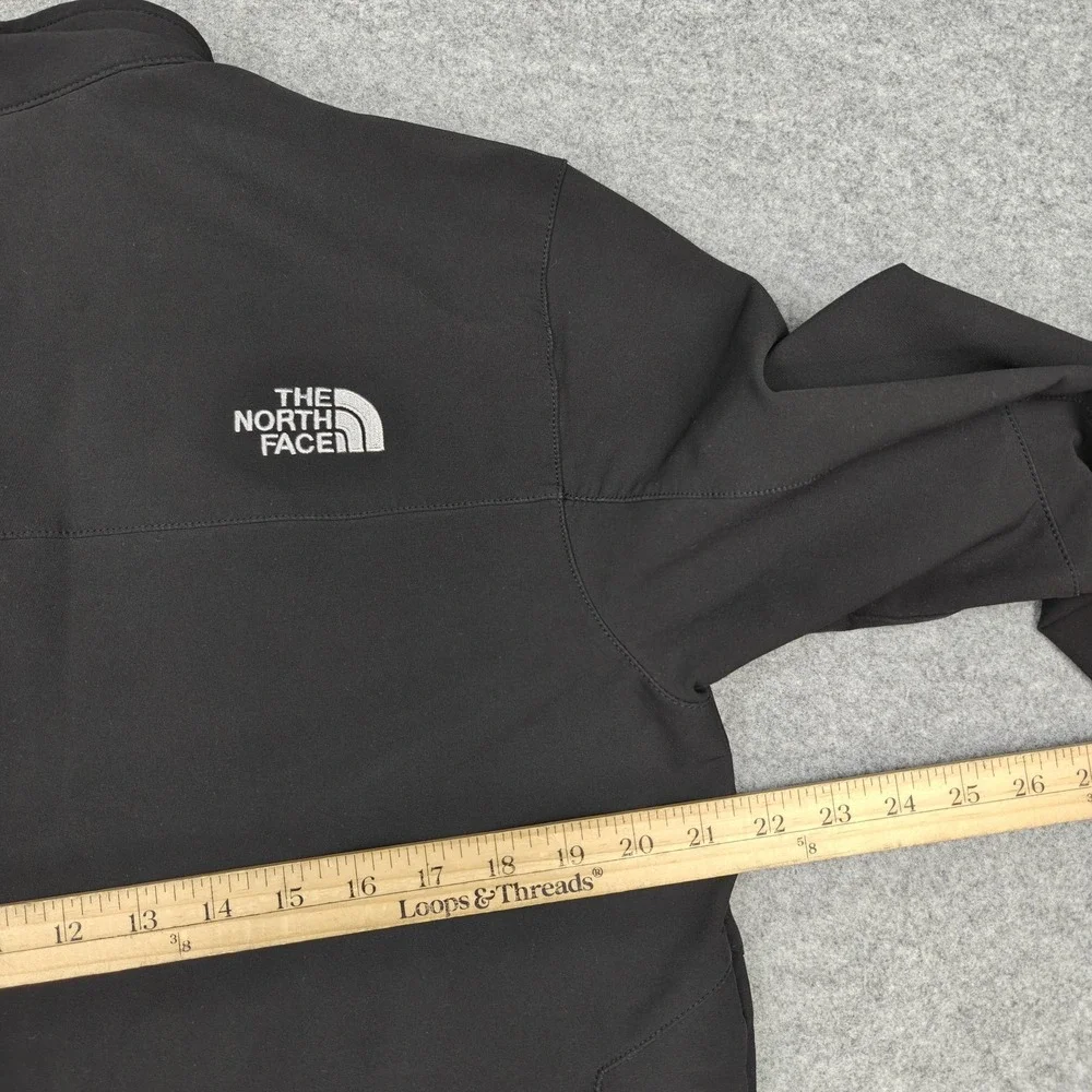 The North Face Windwall Jacket Mens Medium Black Softshell Fleece Lined Full Zip